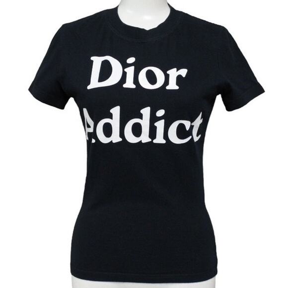 Authentic Christian Dior Dior Addict Galliano Short Sleeve Top Shirt Black 36 - Picture 1 of 8